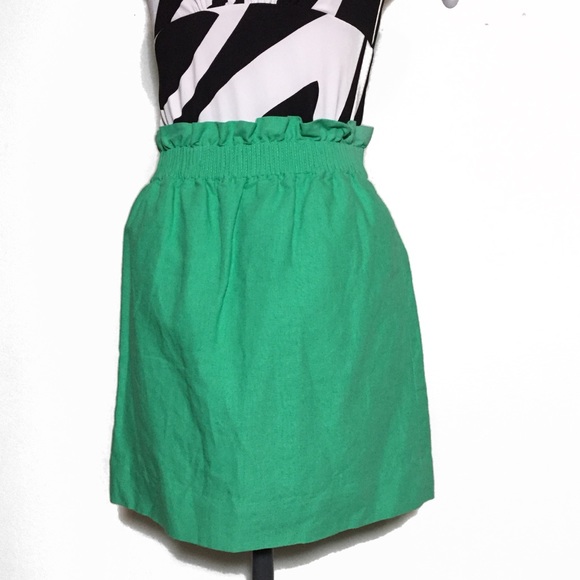 J. Crew Factory Dresses & Skirts - J. Crew Factory Green Paper Bag Waist Mini Skirt 2